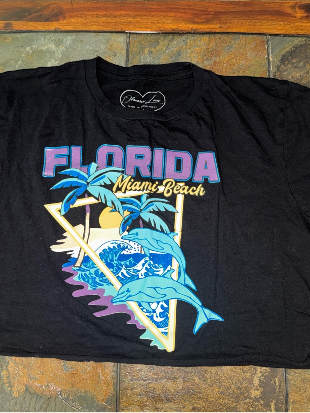 Men’s Black Florida Miami Beach Graphic Tee